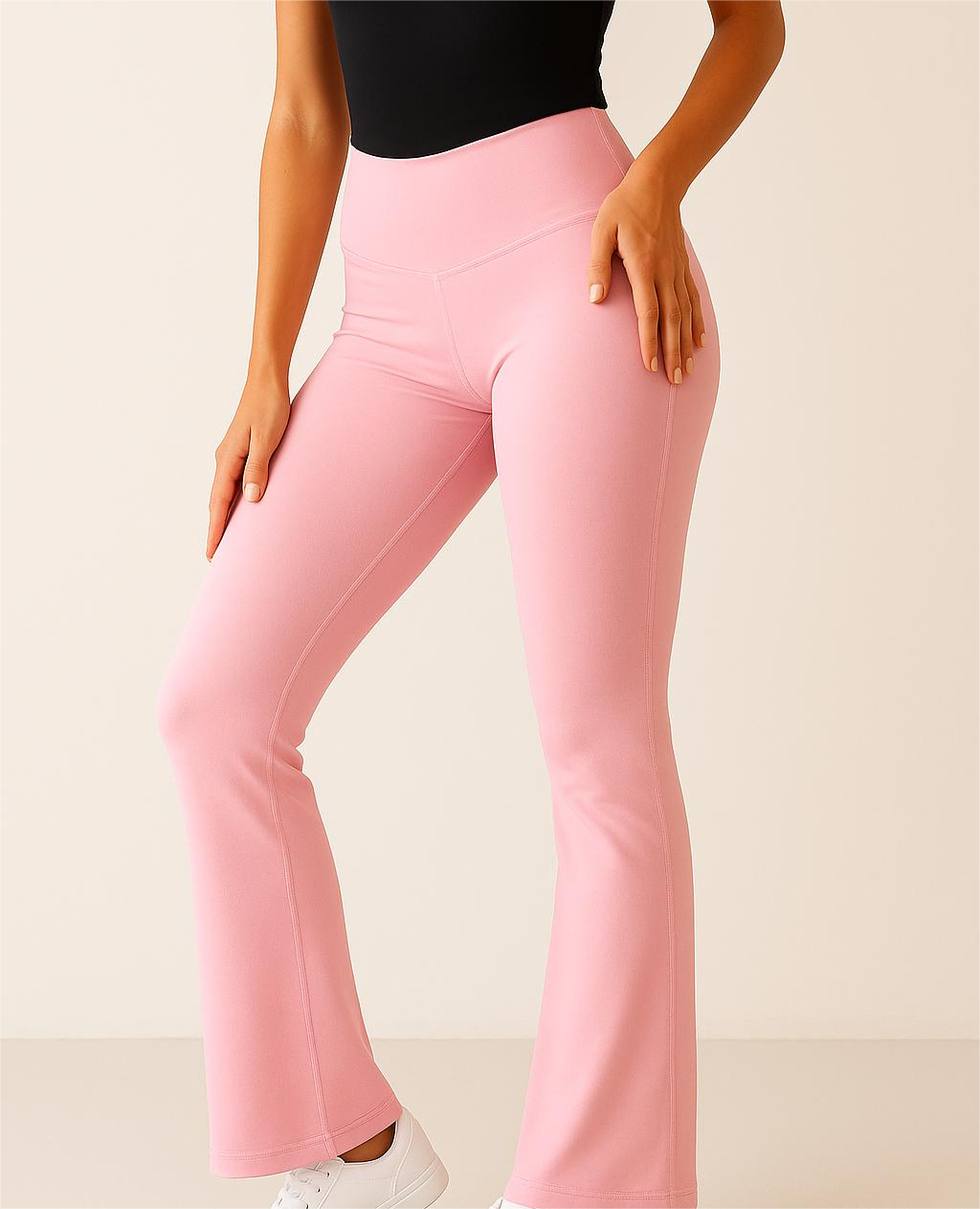 BABY PINK FLARED LEGGINGS